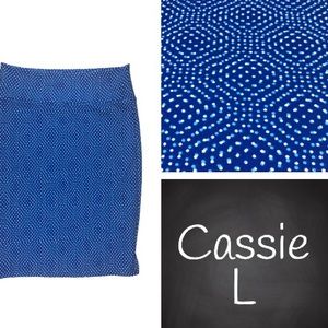 NWT LuLaRoe Cassie Pencil Skirt, L, poka dot